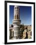 The Minaret of a 15th Century Mosque Rises Above a San'a, Yemen Neighborhood-null-Framed Photographic Print