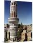 The Minaret of a 15th Century Mosque Rises Above a San'a, Yemen Neighborhood-null-Mounted Photographic Print