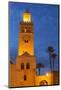 The Minaret of the Koutoubia Mosque Illuminated at Dusk-Martin Child-Mounted Photographic Print