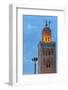 The Minaret of the Koutoubia Mosque, Illuminated at Dusk-Martin Child-Framed Photographic Print