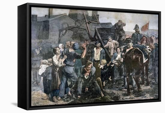 The Miner's Strike in Carmaux, 1892-Alfred Roll-Framed Stretched Canvas