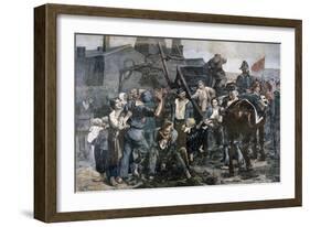 The Miner's Strike in Carmaux, 1892-Alfred Roll-Framed Giclee Print