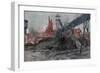 The Mines of Liévin: Calonne Pit, Artois, France, World War I, 1915-Francois Flameng-Framed Giclee Print