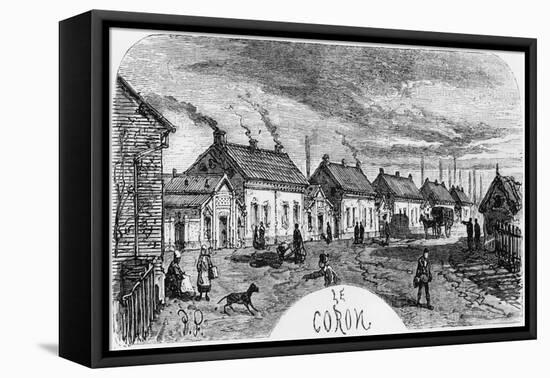 The Mining Village, Illustration from Germinal by Emile Zola-Jules Ferat-Framed Stretched Canvas