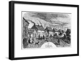 The Mining Village, Illustration from Germinal by Emile Zola-Jules Ferat-Framed Giclee Print