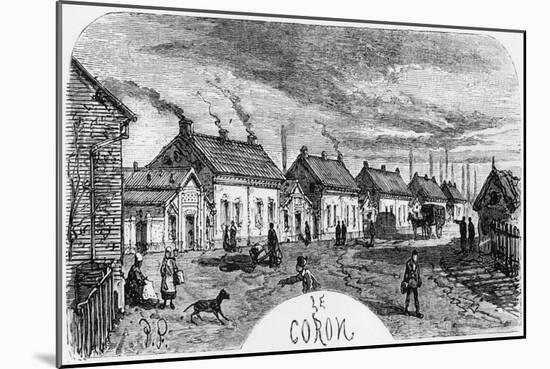 The Mining Village, Illustration from Germinal by Emile Zola-Jules Ferat-Mounted Giclee Print