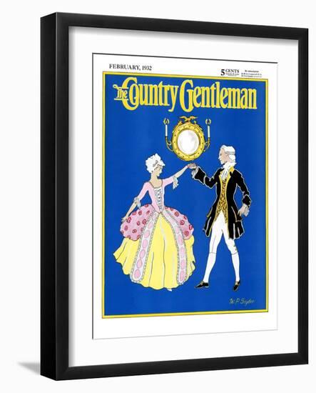 "The Minuet," Country Gentleman Cover, February 1, 1932-W. P. Snyder-Framed Giclee Print