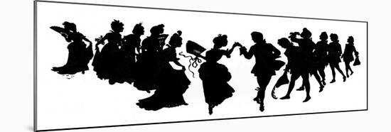 The Minuet- in Silhouette-null-Mounted Art Print