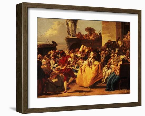 The Minuet or Carnival Scene-Giandomenico Tiepolo-Framed Giclee Print