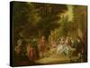 The Minuet under the Oak Tree, 1787-Francois Louis Joseph Watteau-Stretched Canvas