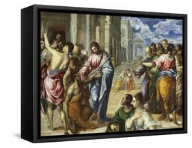 The Miracle of Christ Healing the Blind-El Greco-Framed Stretched Canvas