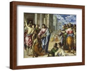 The Miracle of Christ Healing the Blind-El Greco-Framed Giclee Print