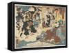 The Miracle of Famous Paintings by Ukiyo Matahei, June 1853-Utagawa Kuniyoshi-Framed Stretched Canvas