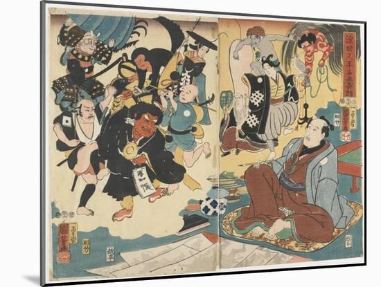 The Miracle of Famous Paintings by Ukiyo Matahei, June 1853-Utagawa Kuniyoshi-Mounted Giclee Print