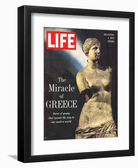 The Miracle of Greece, Statue of Aphrodite, January 4, 1963-Gjon Mili-Framed Premium Photographic Print