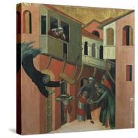 The Miracle of the Baby Who Fell from the Balcony-Simone Martini-Stretched Canvas
