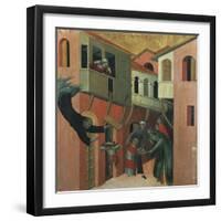 The Miracle of the Baby Who Fell from the Balcony-Simone Martini-Framed Giclee Print