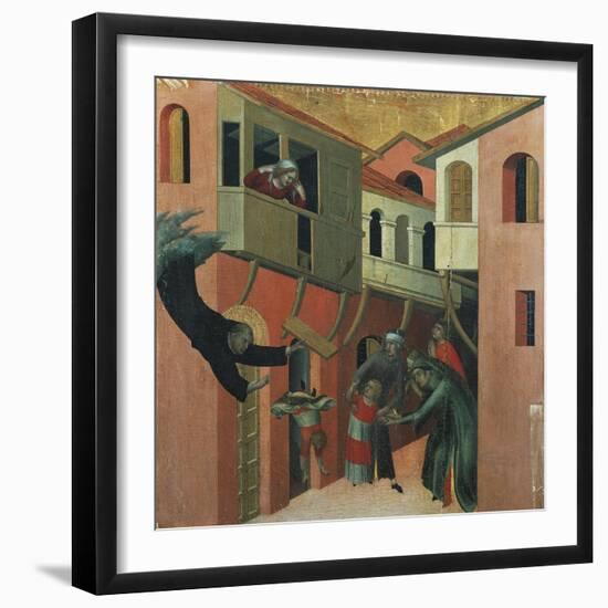 The Miracle of the Baby Who Fell from the Balcony-Simone Martini-Framed Giclee Print