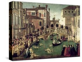 The Miracle of the Cross on San Lorenzo Bridge, 1500-Gentile Bellini-Stretched Canvas