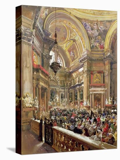 The Miracle of the Liquefaction of the Blood of Saint Januarius, 5th May 1863-Giacinto Gigante-Stretched Canvas