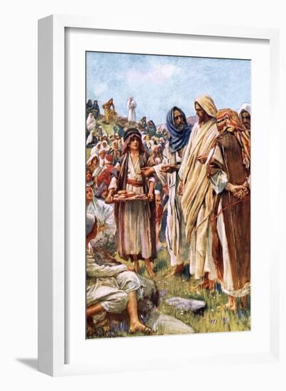 The Miracle of the Loaves and Fishes-Harold Copping-Framed Giclee Print