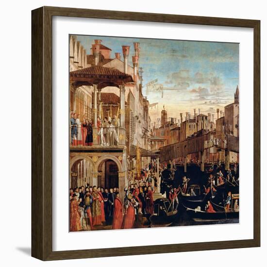 The Miracle of the Relic of the True Cross on the Rialto Bridge, 1494-Vittore Carpaccio-Framed Giclee Print