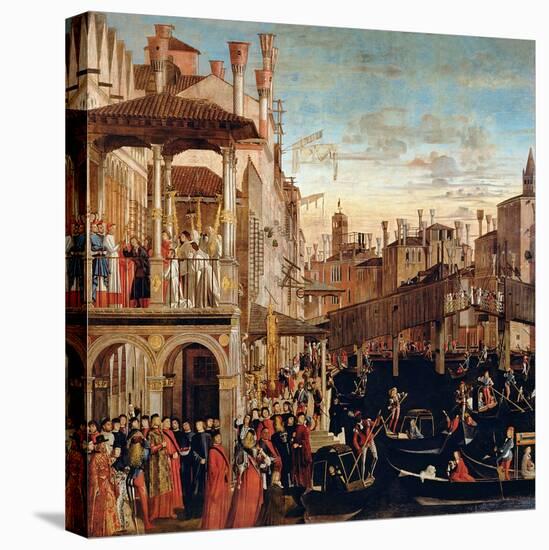 The Miracle of the Relic of the True Cross on the Rialto Bridge, 1494-Vittore Carpaccio-Stretched Canvas