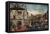The Miracle of the Relic of the True Cross on the Rialto Bridge, 1496 (Oil on Canvas)-Vittore Carpaccio-Framed Stretched Canvas