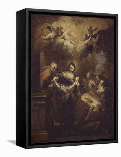 The Miracle of the Roses, 1650S-Valerio Castello-Framed Stretched Canvas