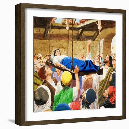 The Miracles of Jesus: Healing the Lame Man-Clive Uptton-Framed Giclee Print