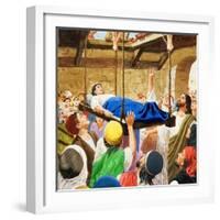 The Miracles of Jesus: Healing the Lame Man-Clive Uptton-Framed Giclee Print