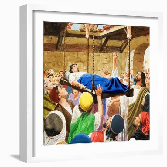 The Miracles of Jesus: Healing the Lame Man-Clive Uptton-Framed Giclee Print