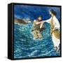 The Miracles of Jesus: Walking on Water-Clive Uptton-Framed Stretched Canvas