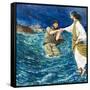 The Miracles of Jesus: Walking on Water-Clive Uptton-Framed Stretched Canvas