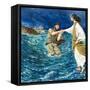 The Miracles of Jesus: Walking on Water-Clive Uptton-Framed Stretched Canvas