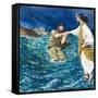 The Miracles of Jesus: Walking on Water-Clive Uptton-Framed Stretched Canvas