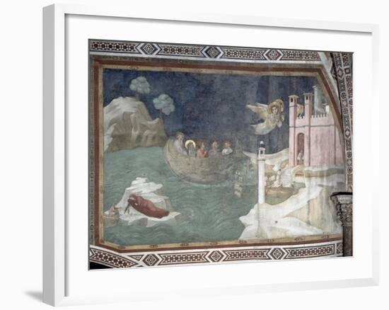 The Miraculous Arrival of Lazarus and His Sisters in Marseilles, 1320-Giotto di Bondone-Framed Giclee Print