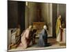 The Miraculous Communion of Saint Catherine of Siena-Domenico Beccafumi-Mounted Art Print