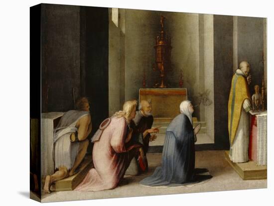 The Miraculous Communion of Saint Catherine of Siena-Domenico Beccafumi-Stretched Canvas