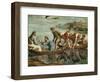 The Miraculous Draught of Fishes (Sketch for the Sistine Chapel) (Pre-Restoration)-Raphael-Framed Premium Giclee Print