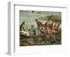 The Miraculous Draught of Fishes (Sketch for the Sistine Chapel) (Pre-Restoration)-Raphael-Framed Giclee Print