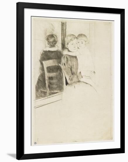 The Mirror, 1891-Mary Cassatt-Framed Giclee Print