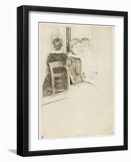 The Mirror, 1891-Mary Cassatt-Framed Giclee Print