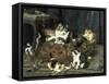 The Mischievous Cats-Charles Van Den Eycken-Framed Stretched Canvas