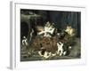 The Mischievous Cats-Charles Van Den Eycken-Framed Giclee Print