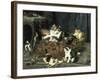 The Mischievous Cats-Charles Van Den Eycken-Framed Giclee Print