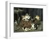 The Mischievous Cats-Charles Van Den Eycken-Framed Giclee Print