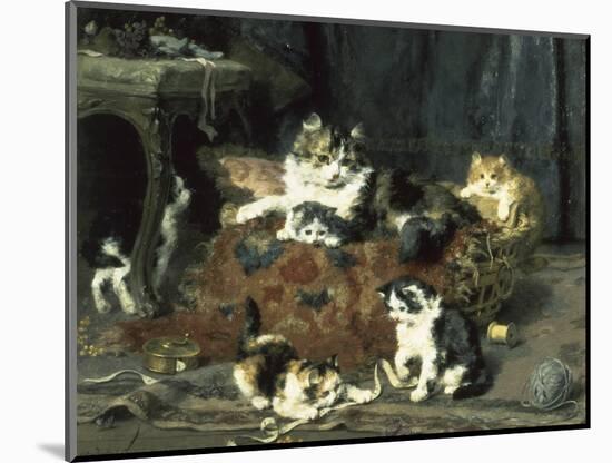 The Mischievous Cats-Charles Van Den Eycken-Mounted Giclee Print