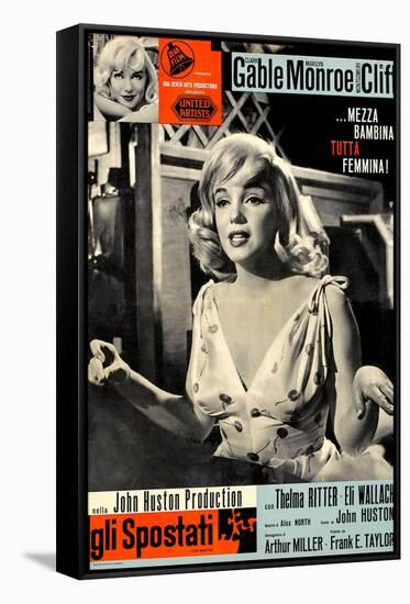 The Misfits, (aka Gli Spostati), Italian Poster, Marilyn Monroe, 1961-null-Framed Stretched Canvas