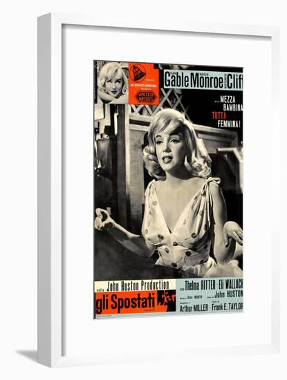 The Misfits, (aka Gli Spostati), Italian Poster, Marilyn Monroe, 1961-null-Framed Art Print